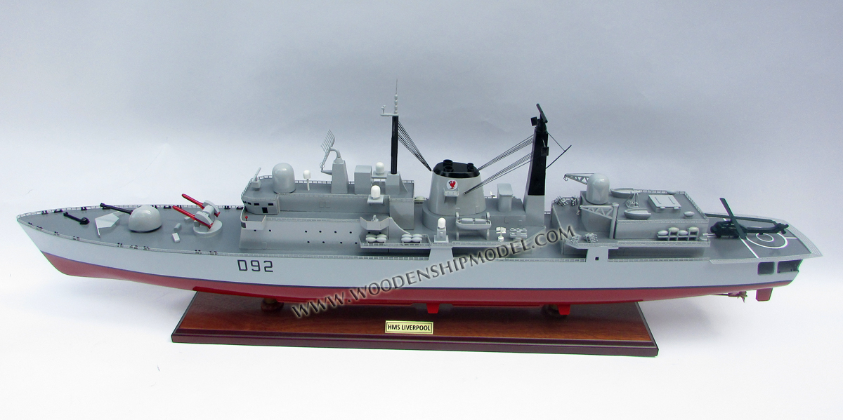 HMS Liverpool D92 type 42 destroyer wooden model ship decoration, HMS Liverpool D92 type 42 destroyer ship model, model ship HMS Liverpool D92 type 42 destroyer, hand-crafted oil tanker HMS Liverpool D92 type 42 destroyer, HMS Liverpool D92 type 42 destroyer display model, hand-made HMS Liverpool D92 type 42 destroyer model ship, hand-crafted oil tanker modelship HMS Liverpool D92 type 42 destroyer, hand-made oil tanker model from wood, wooden ship model, wooden model boat, quality model boat, quality model ship, gia nhien co., ltd vietnam, gani, ga-ni llc, leading vietnam model ship builder, leading model boat in vietnam, boat builder in vietnam, boat ship model in ho chi minh city, vietnam