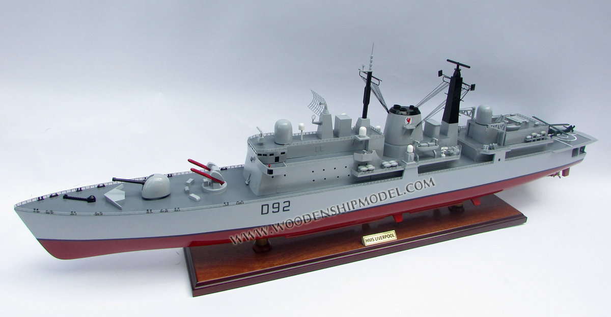 HMS Liverpool D92 type 42 destroyer wooden model ship decoration, HMS Liverpool D92 type 42 destroyer ship model, model ship HMS Liverpool D92 type 42 destroyer, hand-crafted oil tanker HMS Liverpool D92 type 42 destroyer, HMS Liverpool D92 type 42 destroyer display model, hand-made HMS Liverpool D92 type 42 destroyer model ship, hand-crafted oil tanker modelship HMS Liverpool D92 type 42 destroyer, hand-made oil tanker model from wood, wooden ship model, wooden model boat, quality model boat, quality model ship, gia nhien co., ltd vietnam, gani, ga-ni llc, leading vietnam model ship builder, leading model boat in vietnam, boat builder in vietnam, boat ship model in ho chi minh city, vietnam