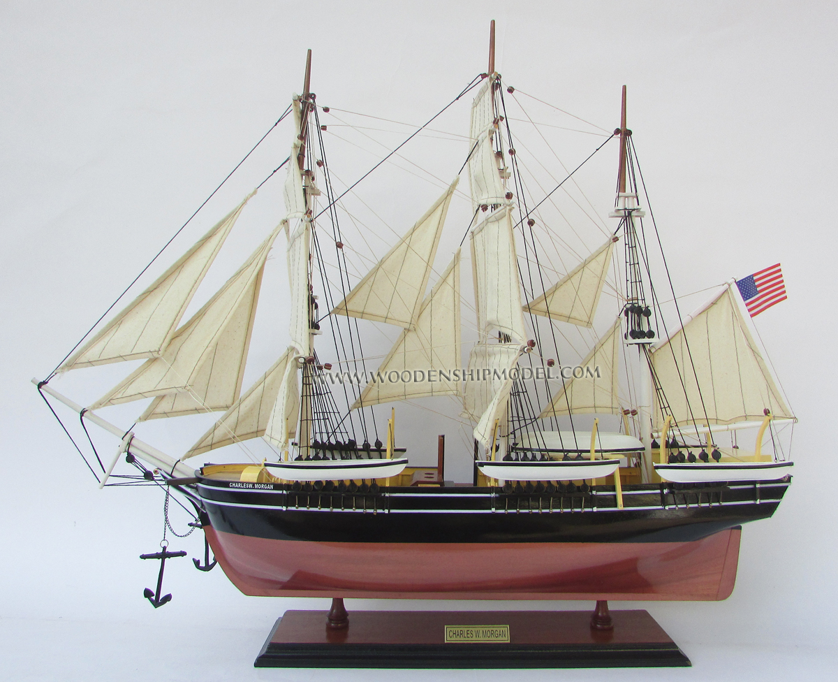 Model Ship Charles W. Morgan ready fro display