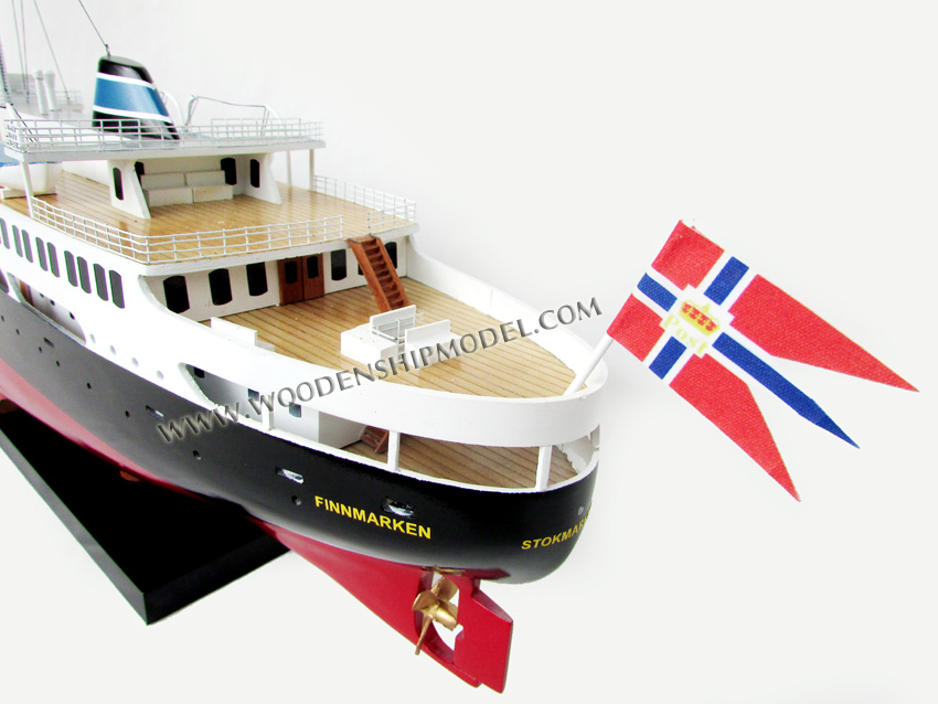 MS Finnmarken Museum Ship Model in 1956 stern view