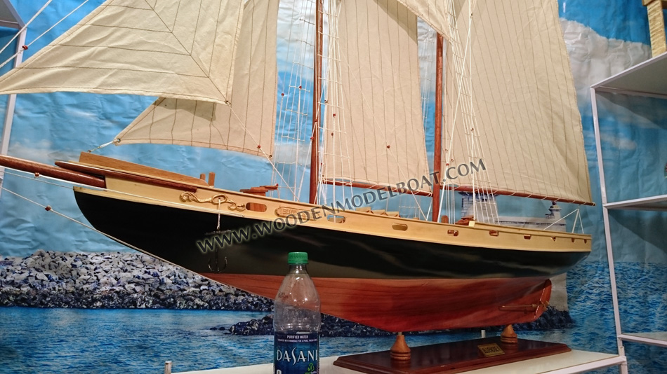 Wooden Model Boat Bluenose II, Bluenose II sailboat, sailing boat bluenose II, wooden sail boat Bluenose II, schonner Bluenose II model, display Bluenose II model boat, wood boat Bluenose II for display, hand-crafted Bluenose II model, hand-made Bluenose II model boat, huge Bluenose II model, decorative Bluenose II model boat, display boats for restaurant, display boat for hotel, display boat for office