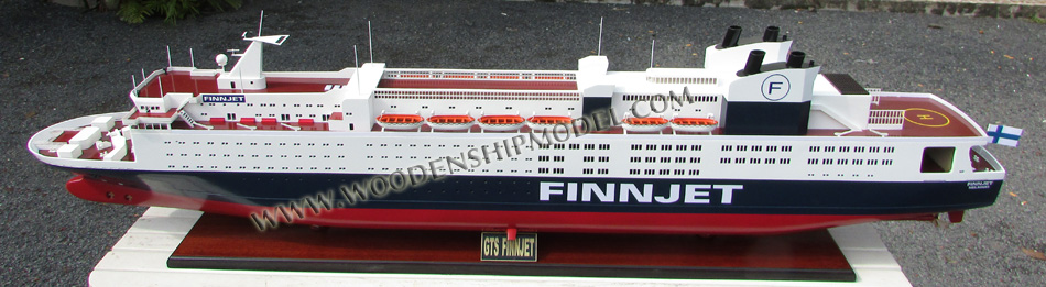 GTS Finnjet cruise ferry model, GTS Finnjet 1977 ship model, model ship finnjet, wooden ship Finnjet model, display cruise ferry GTS Finnjet, hand-made Finnjet model