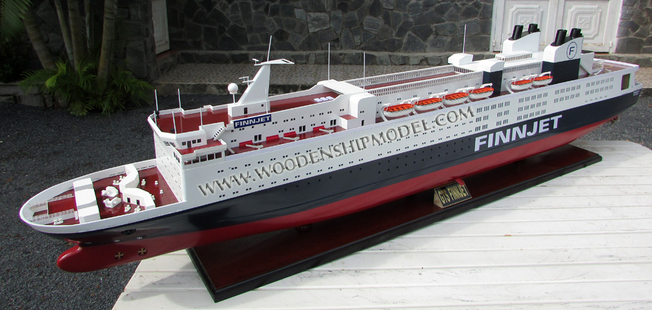 GTS Finnjet cruise ferry model, GTS Finnjet 1977 ship model, model ship finnjet, wooden ship Finnjet model, display cruise ferry GTS Finnjet, hand-made Finnjet model