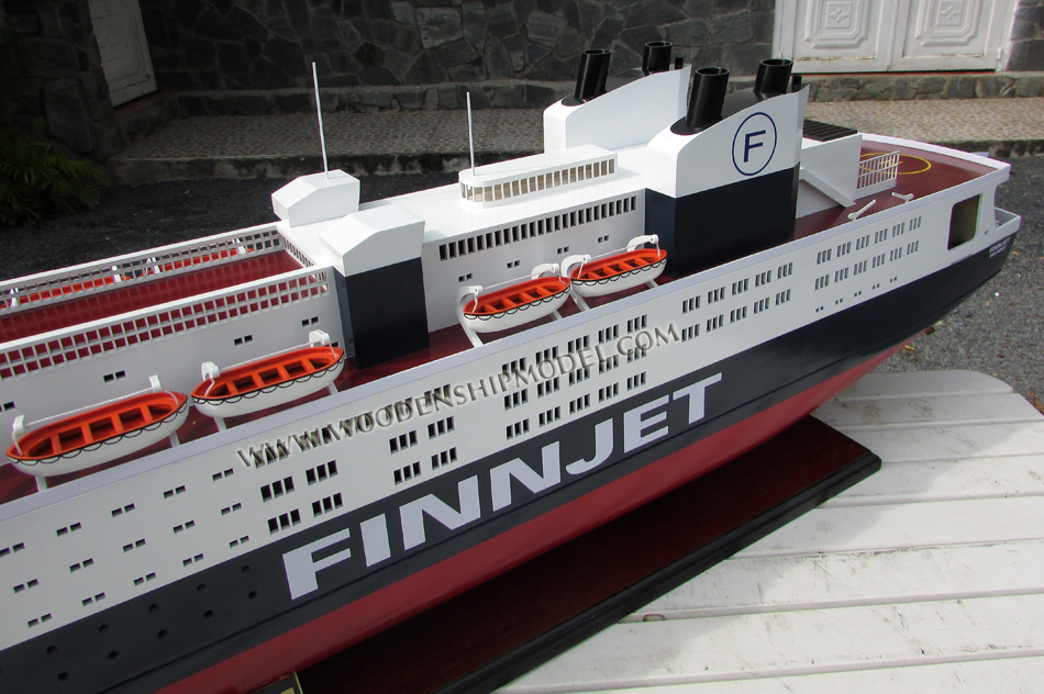 GTS Finnjet cruise ferry model, GTS Finnjet 1977 ship model, model ship finnjet, wooden ship Finnjet model, display cruise ferry GTS Finnjet, hand-made Finnjet model