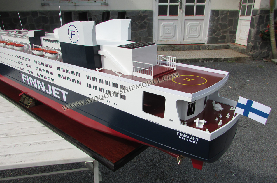 GTS Finnjet cruise ferry model, GTS Finnjet 1977 ship model, model ship finnjet, wooden ship Finnjet model, display cruise ferry GTS Finnjet, hand-made Finnjet model