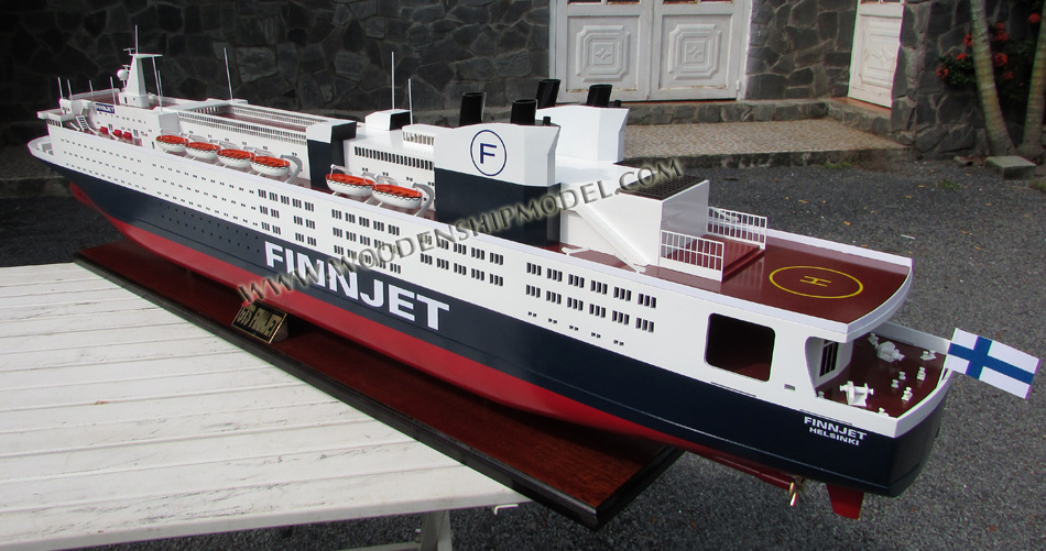 GTS Finnjet cruise ferry model, GTS Finnjet 1977 ship model, model ship finnjet, wooden ship Finnjet model, display cruise ferry GTS Finnjet, hand-made Finnjet model