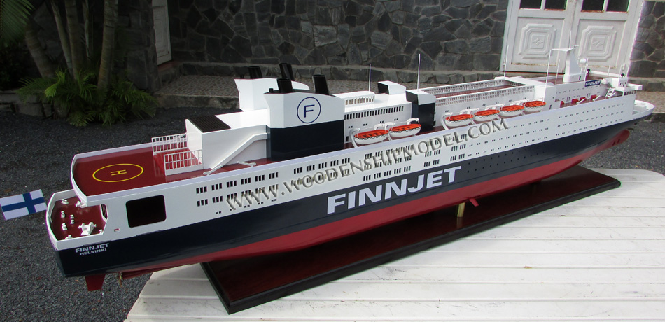 GTS Finnjet cruise ferry model, GTS Finnjet 1977 ship model, model ship finnjet, wooden ship Finnjet model, display cruise ferry GTS Finnjet, hand-made Finnjet model