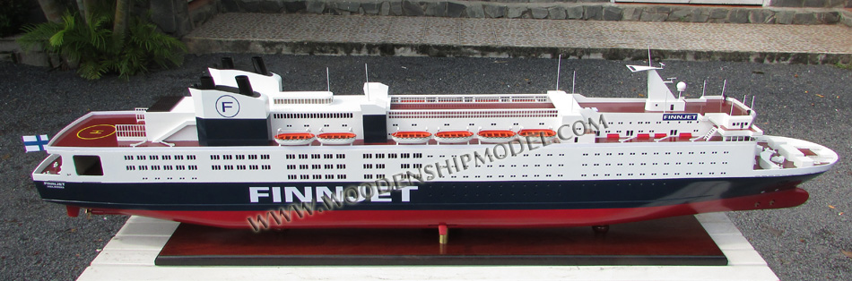 GTS Finnjet cruise ferry model, GTS Finnjet 1977 ship model, model ship finnjet, wooden ship Finnjet model, display cruise ferry GTS Finnjet, hand-made Finnjet model