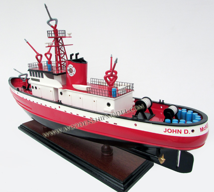 United States fireboat new york city, F.D.N.Y John D McKean fireboat model, New Yorl Fireboat model, model fireboat of new york city, John D Mc Kean ship model ready for display