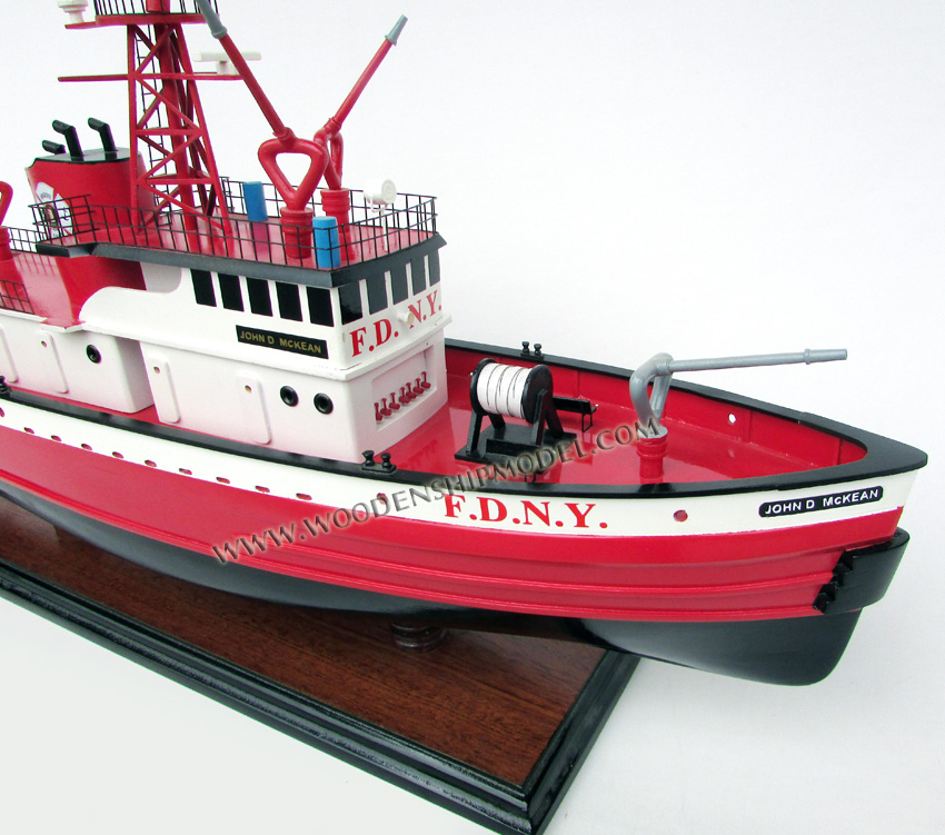 United States fireboat new york city, F.D.N.Y John D McKean fireboat model, New Yorl Fireboat model, model fireboat of new york city, John D Mc Kean ship model ready for display