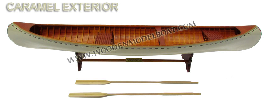 Wooden Model Boat Canadian Peterborought caramel canoe