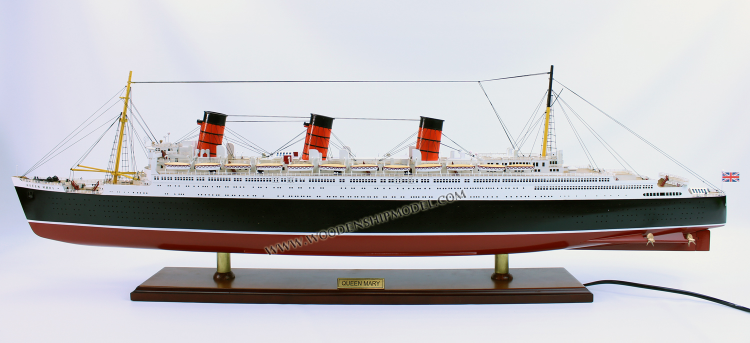 RMS Queen Mary scale model ship, wooden ship model RMS Queen Mary, quality model ship RMS Queen Mary, RMS Queen Mary model ready for display, display model ship RMS Queen Mary, scale model ship RMS Queen Mary, high quality ship model RMS Queen Mary, cunard ship models