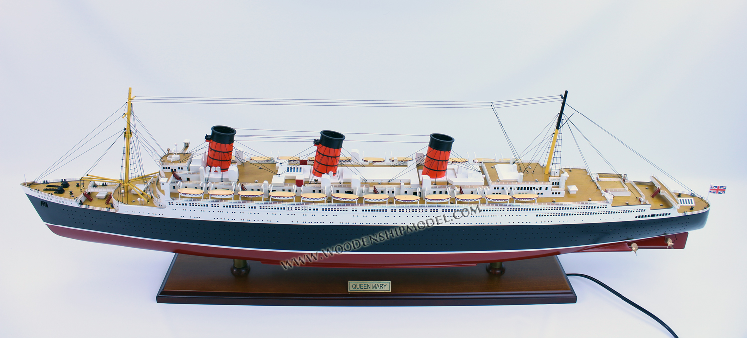 RMS Queen Mary scale model ship, wooden ship model RMS Queen Mary, quality model ship RMS Queen Mary, RMS Queen Mary model ready for display, display model ship RMS Queen Mary, scale model ship RMS Queen Mary, high quality ship model RMS Queen Mary, cunard ship models