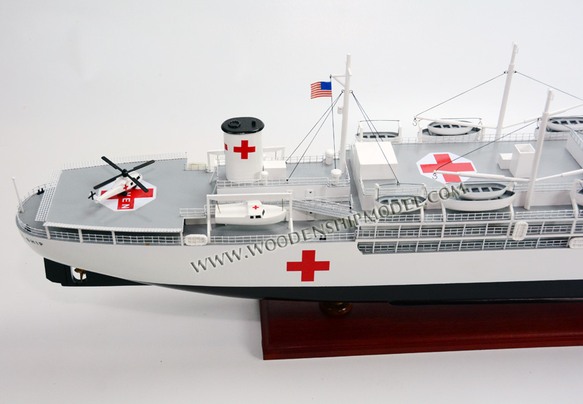 Handcrafted US Navy Hospital Ship Model