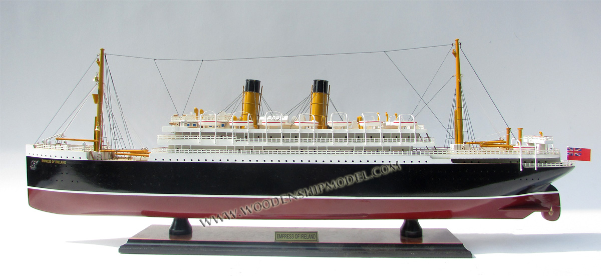 EMPRESS OF IRELAND, EMPRESS OF BRITAIN, scale Empress of Ireland model ship, ship model Empress of Ireland, wooden ship model Empress of Ireland, hand-made ship model Empress of Ireland with lights, display ship model Empress of Ireland, Empress of Ireland model