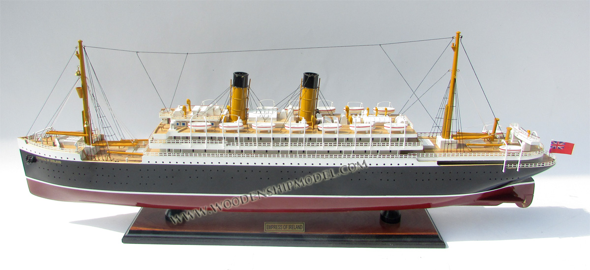 EMPRESS OF IRELAND, EMPRESS OF BRITAIN, scale Empress of Ireland model ship, ship model Empress of Ireland, wooden ship model Empress of Ireland, hand-made ship model Empress of Ireland with lights, display ship model Empress of Ireland, Empress of Ireland model