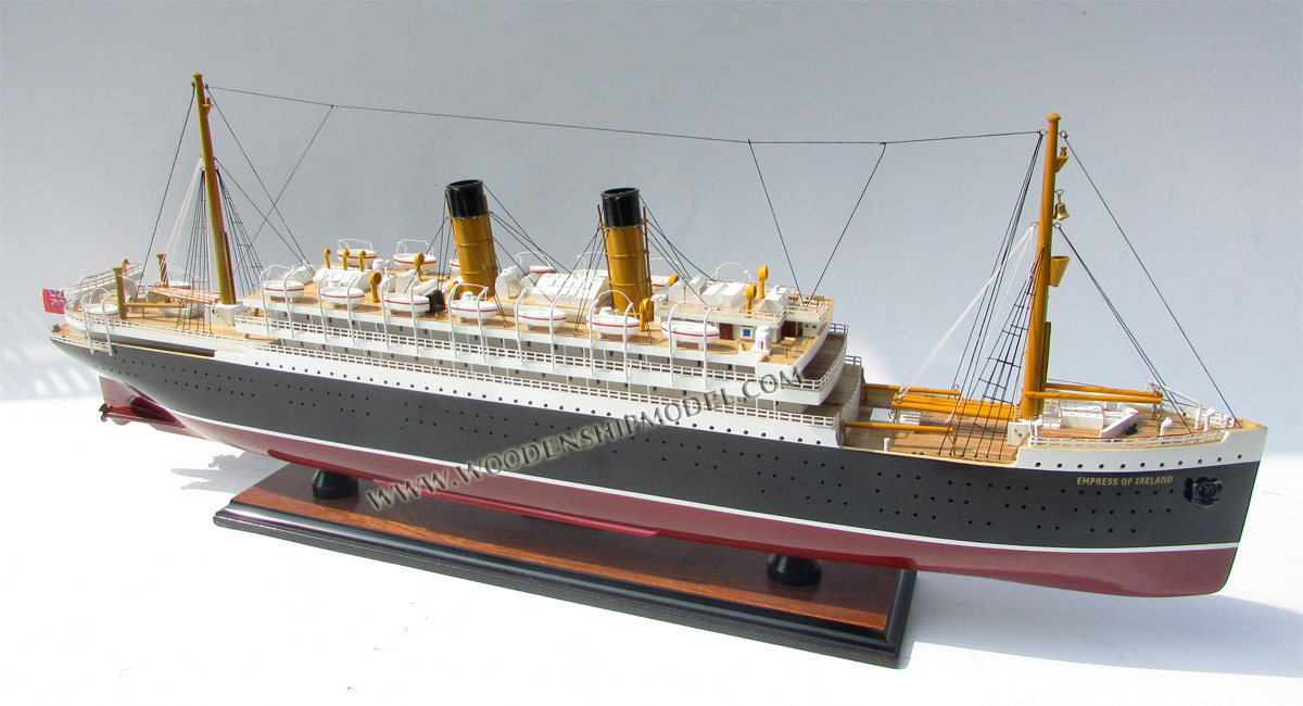 EMPRESS OF IRELAND, EMPRESS OF BRITAIN, scale Empress of Ireland model ship, ship model Empress of Ireland, wooden ship model Empress of Ireland, hand-made ship model Empress of Ireland with lights, display ship model Empress of Ireland, Empress of Ireland model