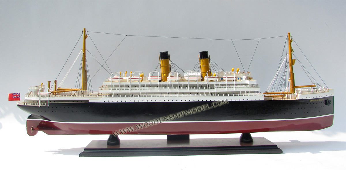 EMPRESS OF IRELAND, EMPRESS OF BRITAIN, scale Empress of Ireland model ship, ship model Empress of Ireland, wooden ship model Empress of Ireland, hand-made ship model Empress of Ireland with lights, display ship model Empress of Ireland, Empress of Ireland model