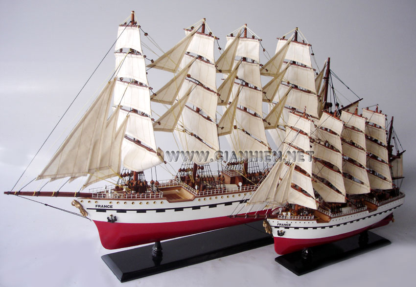 Wooden Ship Model France II set of 2, France II, France II tall ship, France II historic ship, France II wooden model ship, France II model handicrafted ship, France II model handicraft boat, wooden model boat handicraft France II, model historic ship France II, model handicrafted ship France II