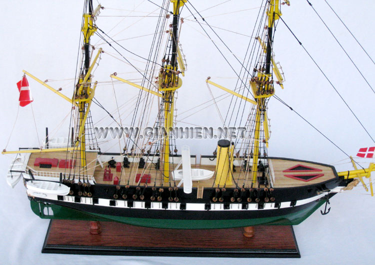 Model Frigate Ship Jylland (Fregatten Jylland) Deck View