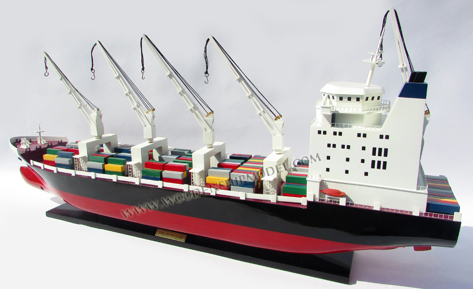 Model Container Ship with Cranes, scale container model ship, container ship model with cranes, HO container ship model, replica container ship model, container ship for office, container ship for shipping company, nautical giftware, office gift, quality model ship, container ship model, handcrafted container ship, display container ship, wooden ship model, handmade ship model, wooden model ship by master craftsmen, wooden model boat, gianhien's model, Vietnam ship builder