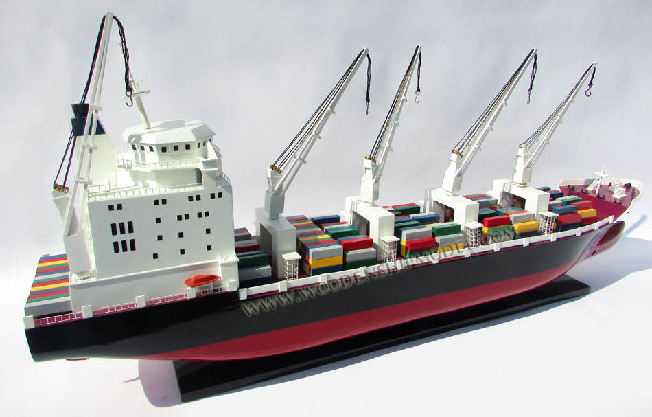 Model Container Ship with Cranes, scale container model ship, container ship model with cranes, HO container ship model, replica container ship model, container ship for office, container ship for shipping company, nautical giftware, office gift, quality model ship, container ship model, handcrafted container ship, display container ship, wooden ship model, handmade ship model, wooden model ship by master craftsmen, wooden model boat, gianhien's model, Vietnam ship builder