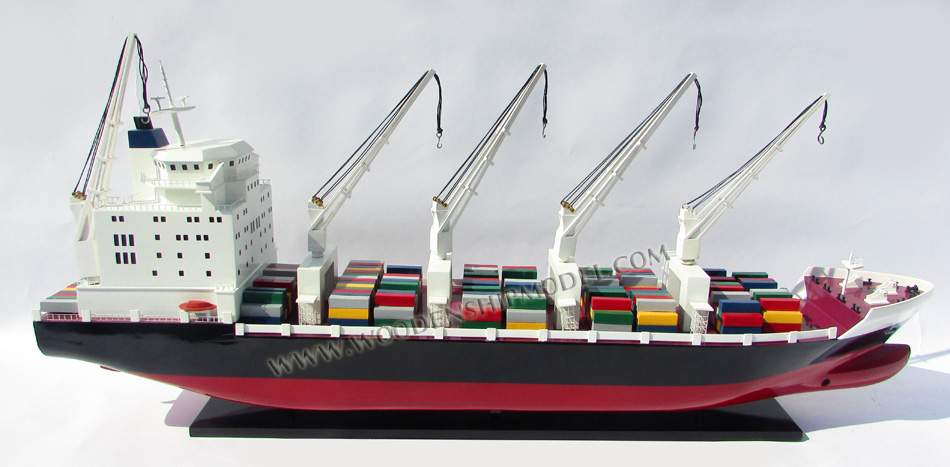 Model Container Ship with Cranes, scale container model ship, container ship model with cranes, HO container ship model, replica container ship model, container ship for office, container ship for shipping company, nautical giftware, office gift, quality model ship, container ship model, handcrafted container ship, display container ship, wooden ship model, handmade ship model, wooden model ship by master craftsmen, wooden model boat, gianhien's model, Vietnam ship builder