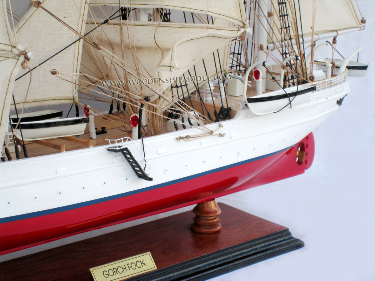 Model Gorch Fock I  stern view, Gorch Fock I ship model, handcrafted Gorch Fock ship model, Gorch Fock I model ship, Gorch Fock I tall ship, Gorch Fock I historic ship, Gorch Fock I wooden model ship, Gorch Fock I model handicrafted ship, Gorch Fock I model handicraft boat, wooden model boat handicraft Gorch Fock I, model historic ship Gorch Fock I, model handicrafted ship Gorch Fock I