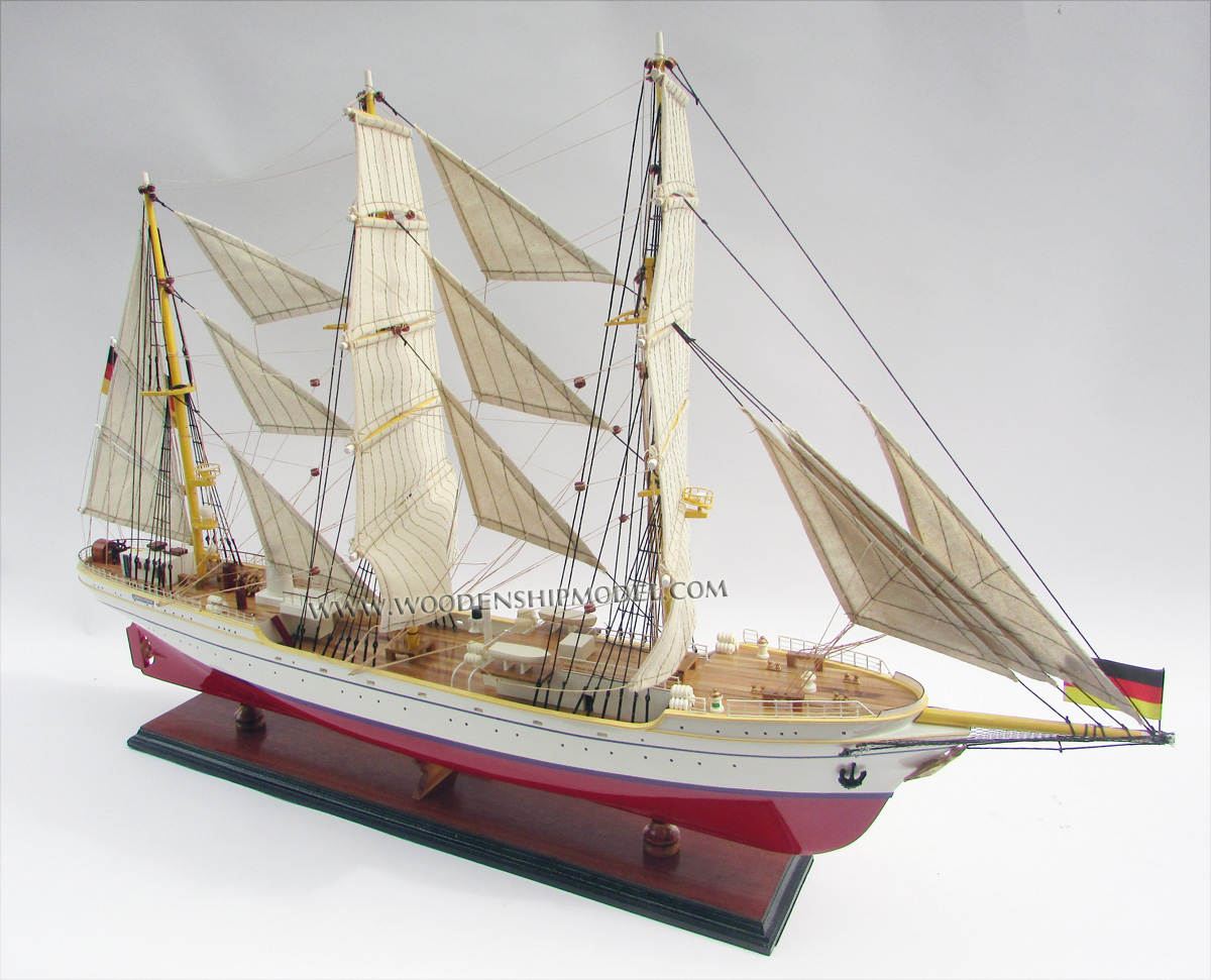 Model Ship Gorch Fock ready for display with full rigged