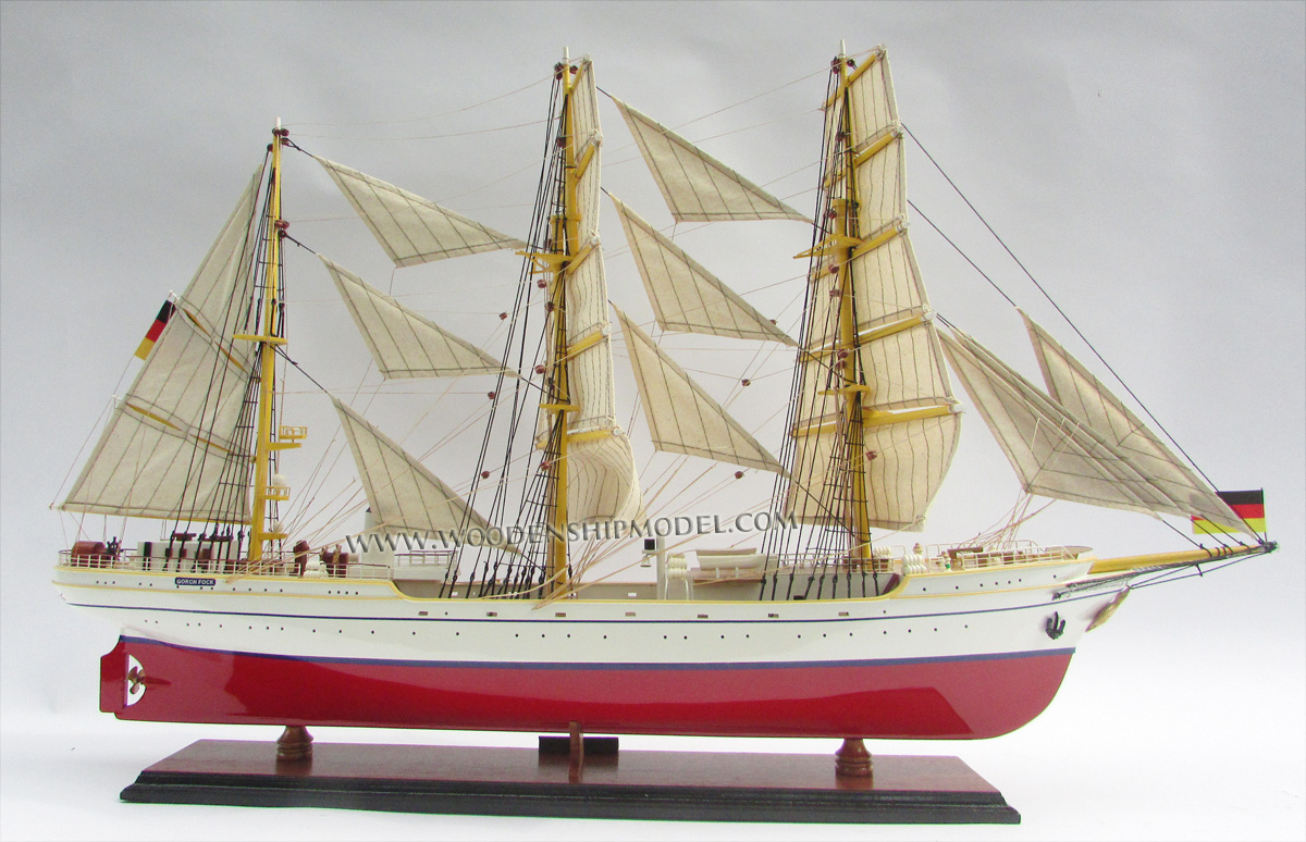 Model Ship Gorch Fock ready for display with full rigged