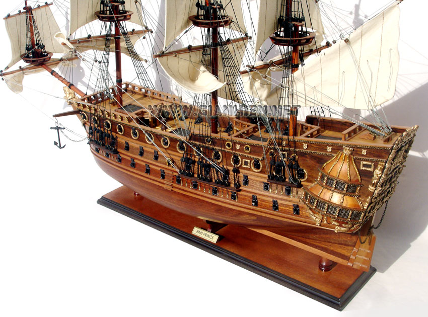 HMS Prince Wooden Model Ship