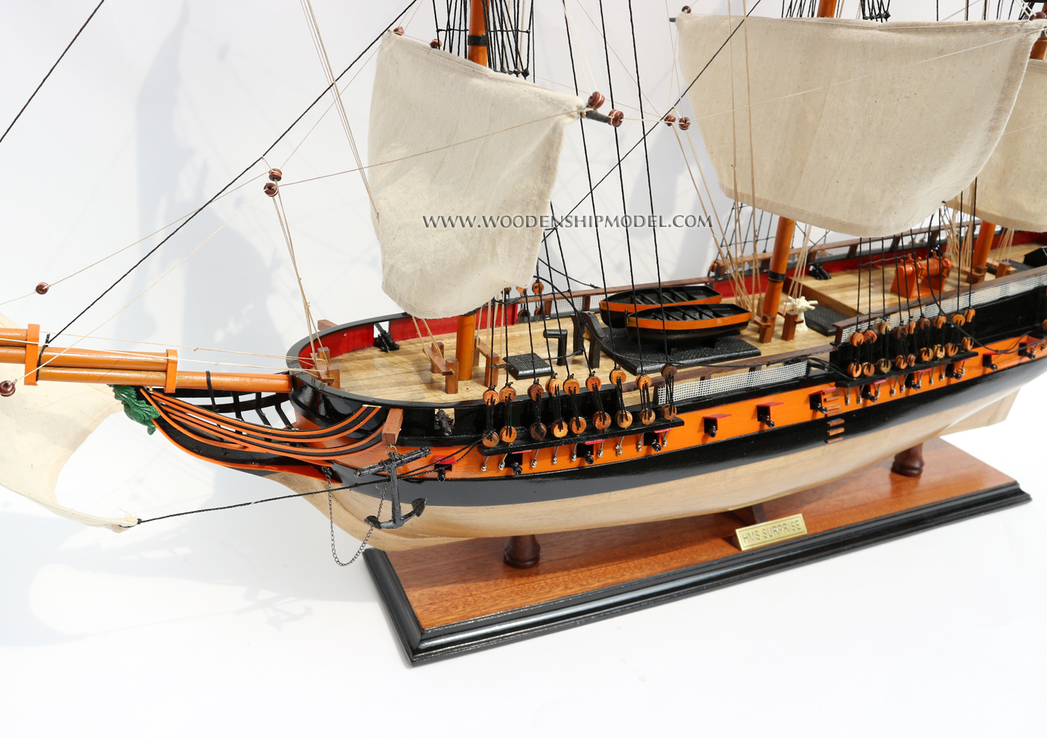 Model Ship HMS Surprise bow view