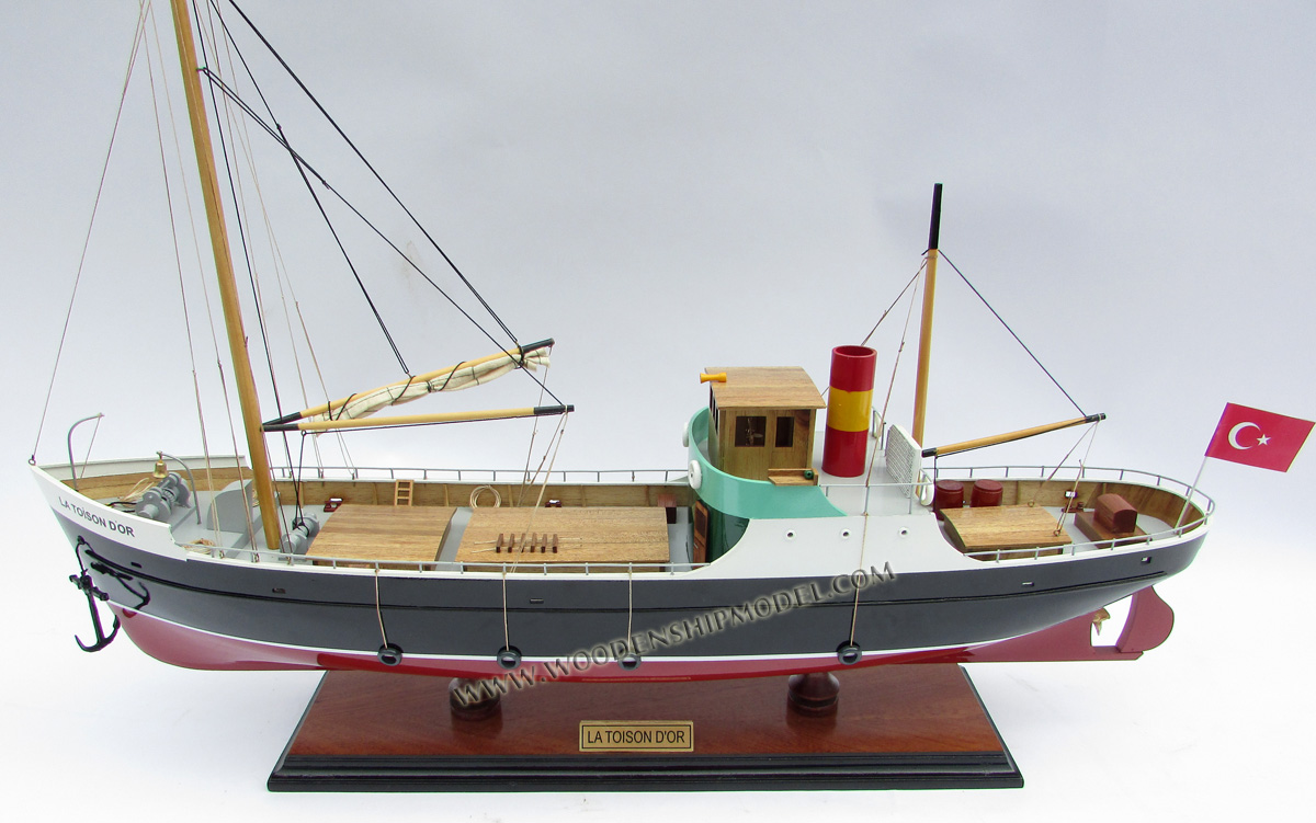 Model ship La Toison D'or, La Toison D'or ship model, La Toison D'or Tintin Fiction, La Toison D'or ship model, La Toison D'or trawler in The Adventures of Tintin story The Shooting Star, fictional ship model La Toison D'or, La Toison D'or Tintin ship model, model ship in Tintin comic, Tintin's ship, model ship hand made Tintin