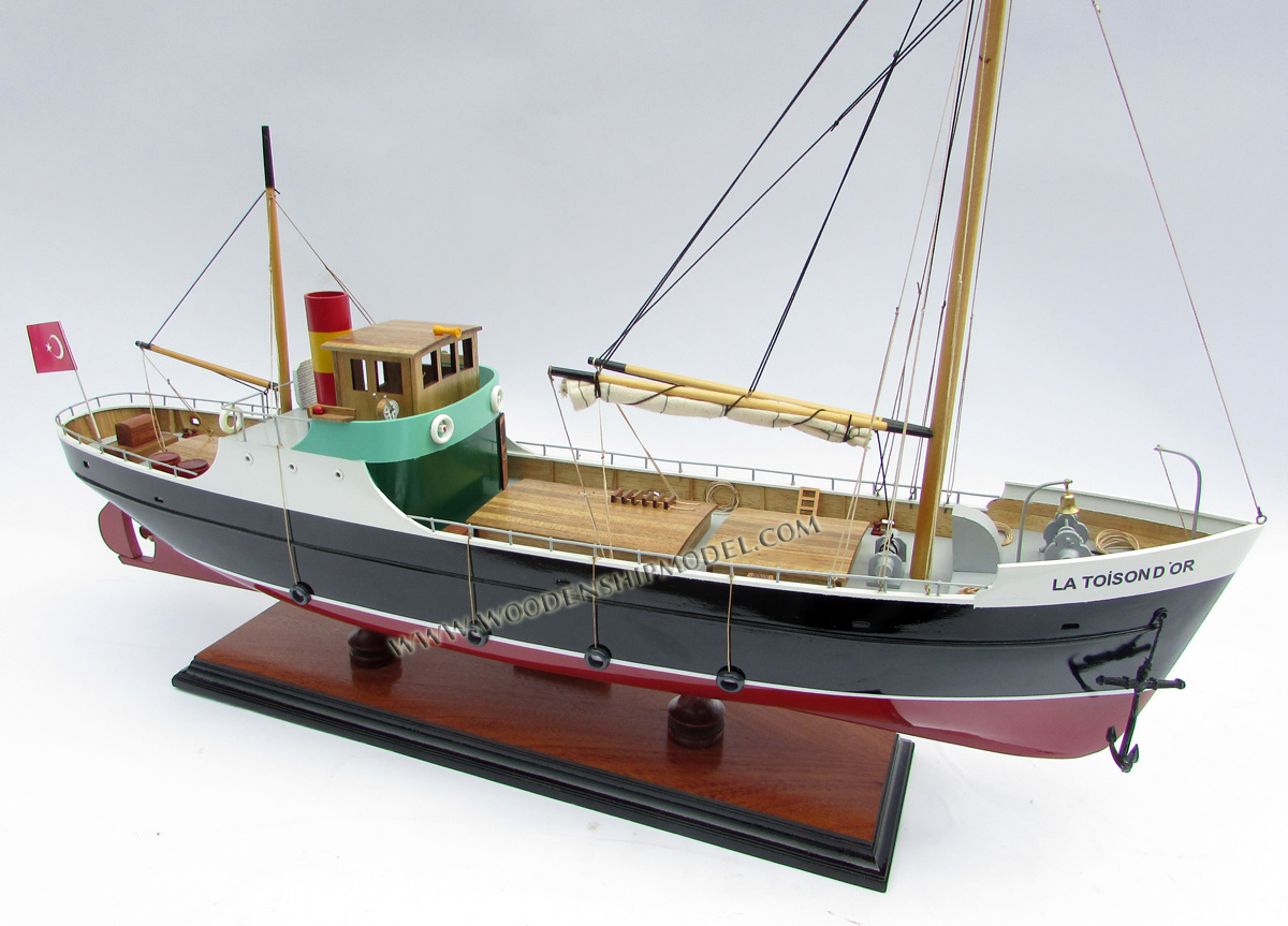 La Toison D'or deck, La Toison D'or ship model, La Toison D'or Tintin Fiction, La Toison D'or ship model, La Toison D'or trawler in The Adventures of Tintin story The Shooting Star, fictional ship model La Toison D'or, La Toison D'or Tintin ship model, model ship in Tintin comic, Tintin's ship, model ship hand made Tintin