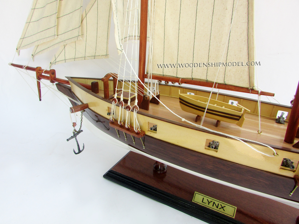 Lynx model ship aft deck view, America's Privateer Lynx, Lynx historic ship, Lynx tall ship, Lynx wooden model ship, Lynx wooden model tall ship, model clipper ship Lynx, model American historic ship Lynx