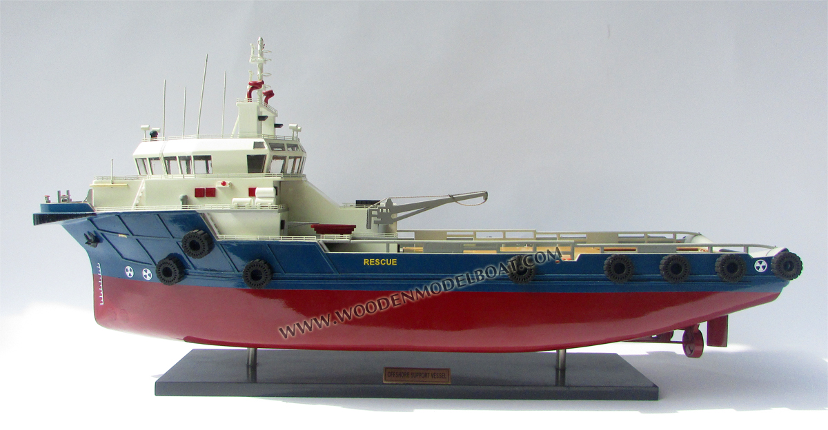 Model Offshore Support Vessel (OSV), offshore support vessel model, OSV model, display offshore support vessel, tugboat model, model tug boat, tugboat model, display tugboat model, scale tugboat model, offshore vessel model, model boat offshore support vessel, handmade sea tugboat vessel