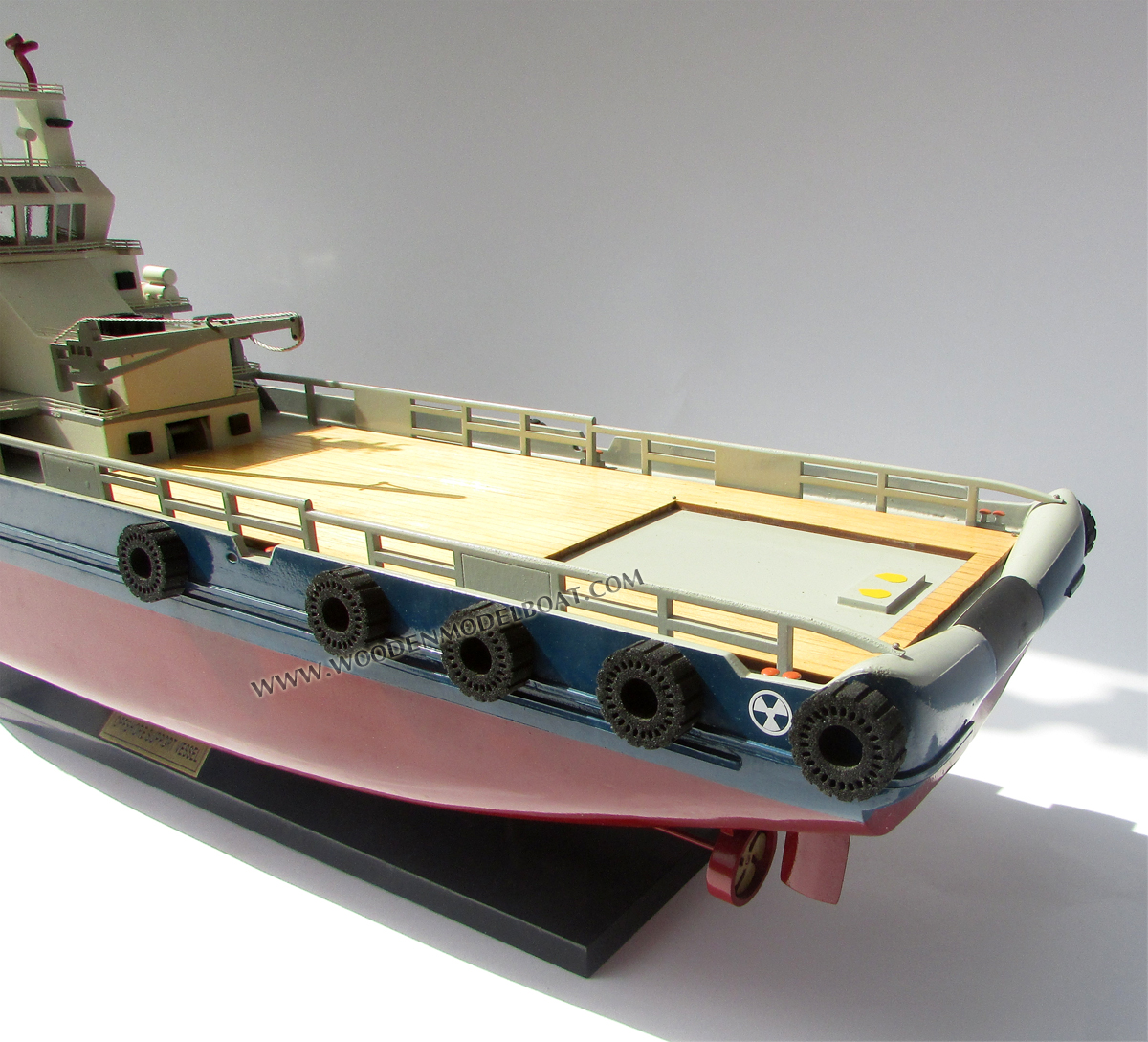 Model Offshore Support Vessel Deck View, offshore support vessel model, OSV model, display offshore support vessel, tugboat model, model tug boat, tugboat model, display tugboat model, scale tugboat model, offshore vessel model, model boat offshore support vessel, handmade sea tugboat vessel