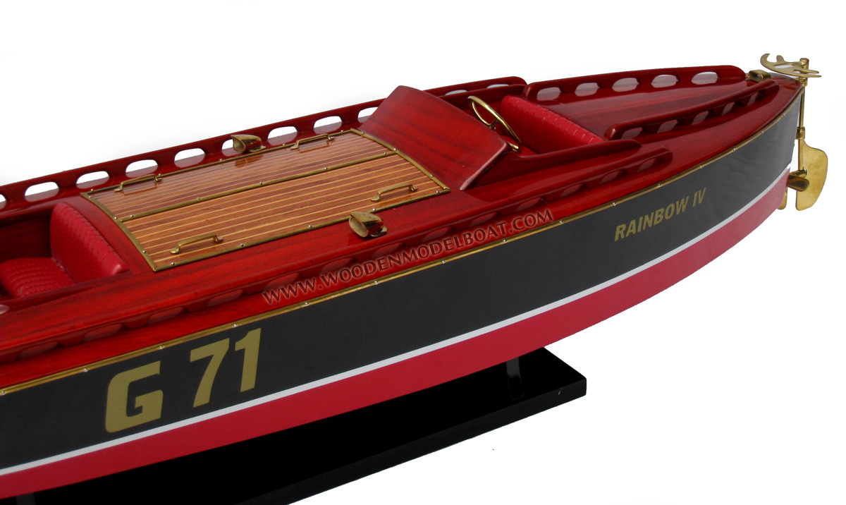 Rainbown IV classic speed boat, RAINBOW IV wooden model boat, Rainbow IV Vietnam handmade model boat, Rainbow IV wooden model speed boat, Rainbown model boat, wooden rainbown model, Rainbown class hydopplane model boat, wooden model boat rainbown for display