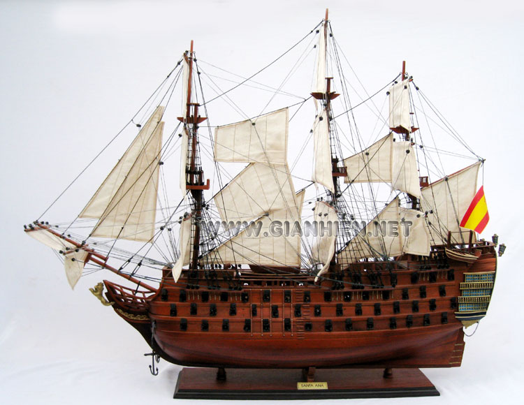 The Santa Ana was built at El Ferrol, Spain in 1784, read for display...