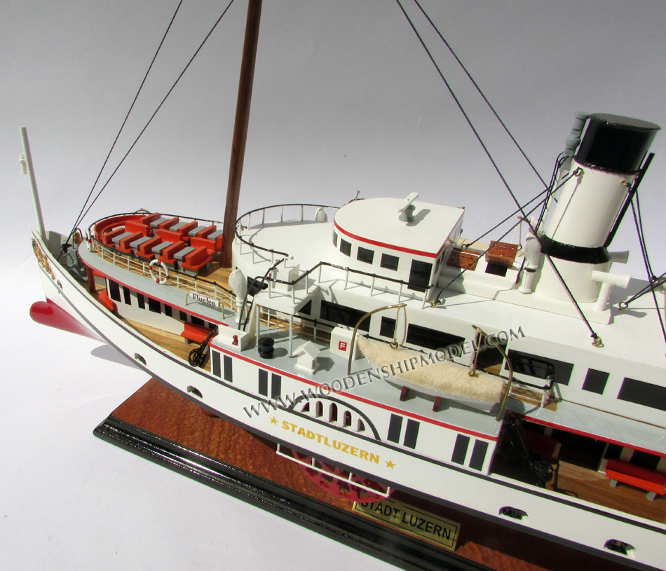 hand-crafted model ship Stadt Luzern, steam ship model Stadt Luzern, display model Stadt Luzern, paddle steamer Stadt Luzern model ship, PADDLE STEAM SHIP STADT LUZERN, STEAM SHIP STADT LUZERN, Stadt Luzern paddle steamers model, hand-made paddle steamer Stadt Luzern Schiffsmodell, Stadt Luzern bootmodel