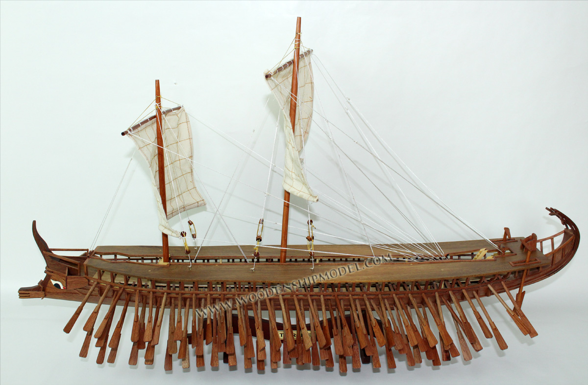 Trireme ship model, Bireme ancient warship model, Trireme 400 B.C model ship, handmade Trireme model ship. Greek ship model, ancient ship, handcrafted ancient ship, display warship. Greek warship